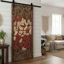  Blessing Ganesha Wall Sculpture Vintage Carved Reclaimed Wood Indian Door 83x36