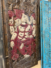 Vintage Carved Wall Art Reclaimed Wood Blessing Ganesha Wall Sculpture
