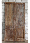 Vintage Carved Double Doors Brass Stud Statement Sliding Barn Doors 80x42