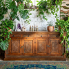 Antique Carved Long Sideboard Living Room Storage Credenza TV Table 88x40