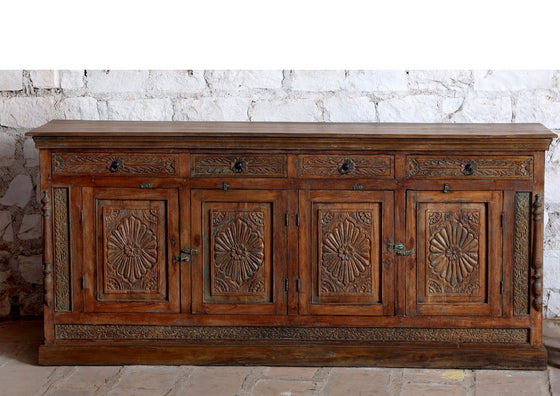 Antique Hand Carved Sideboard Living Room Storage Credenza Table 