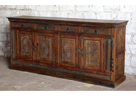 Antique Hand Carved Sideboard Living Room Storage Credenza Table 