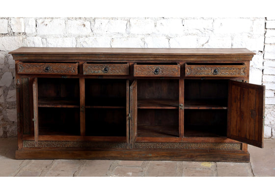 Antique Hand Carved Sideboard Living Room Storage Credenza Table 