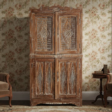  Antique Hand Carved Armoire Brass Studs Storage Cabinet 