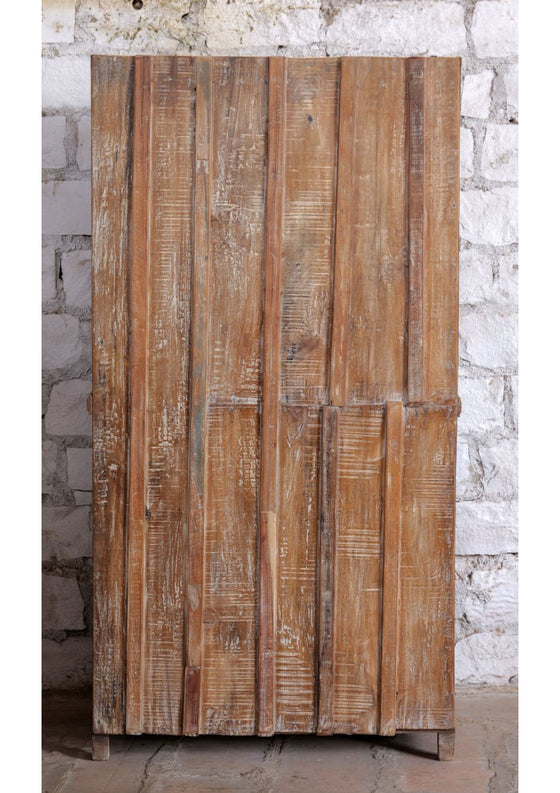 Antique Hand Carved Armoire Brass Studs Storage Cabinet 