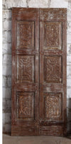 Vintage Sliding Door Floral Hand Carved Double Doors Rustic Farmhouse Door 