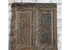 Vintage Carved Door Interior Double Floral Vase Design Wood Barn Door