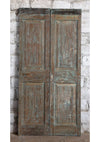 Vintage Carved Door Interior Double Floral Vase Design Wood Barn Door
