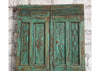 Vintage Carved Barn Door Blue Floral Rustic Farmhouse Door Double Door 