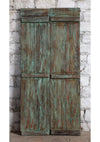 Vintage Carved Barn Door Blue Floral Rustic Farmhouse Door Double Door 