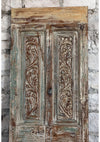 Antique Carved Door Distressed Green Sliding Doors Statement Decor 