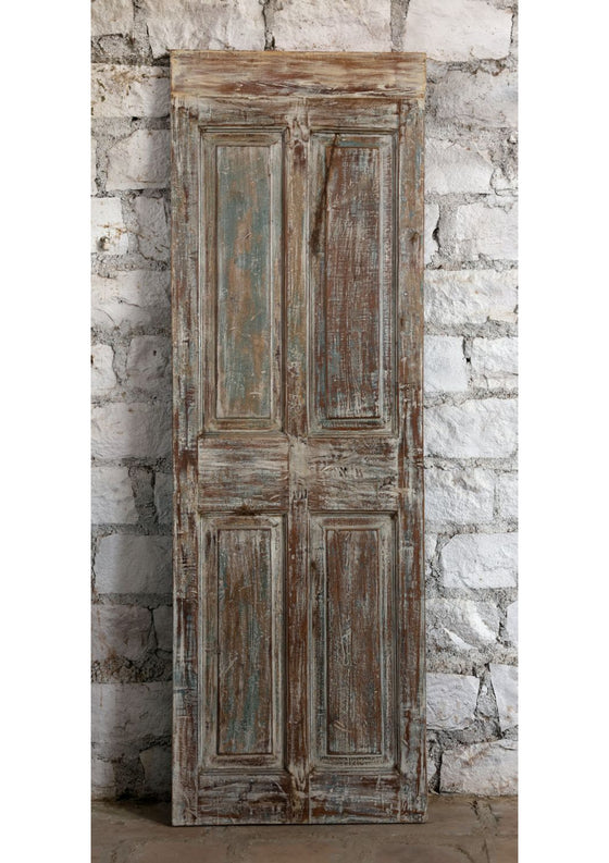 Antique Carved Door Distressed Green Sliding Doors Statement Decor 