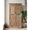 Antique Wardrobe Armoire with Brass Studs – Heritage Revival Cabinet 