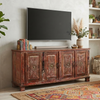 Antique Carved Sideboard Living Room Media Console Buffet Credenza 69x36