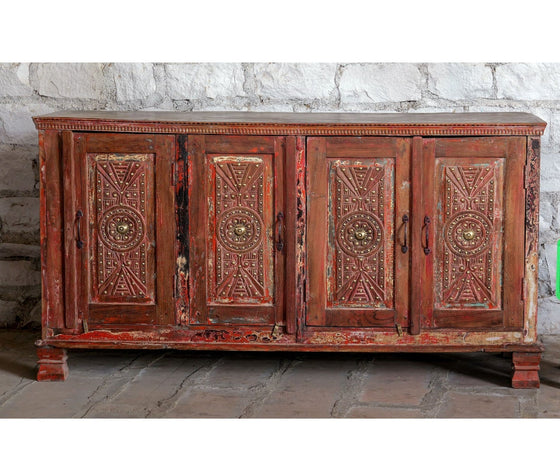 Antique Hand Carved Sideboard Ornate Carved Buffet Credenza