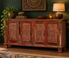 Antique Carved Sideboard Living Room TV Console Buffet Credenza 69x36