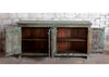 Antique Blue Sideboard Brass Studs Storage Chest Buffet Credenza