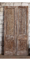 Antique Carved Barn Doors Brass Studs Sliding Double Door Hinged Door