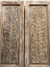 Antique Carved Wood Doors Whitewashed Hinged Interior Double Doors 81x42