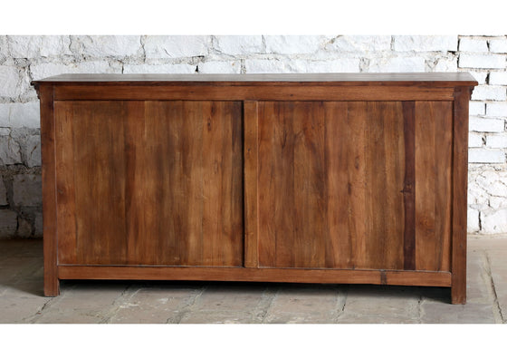 Antique Storage Sideboard Brass Studs Carved Floral Buffet Dresses