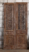 Antique Carved Barn Door Brass Studs Sliding Door Double Doors