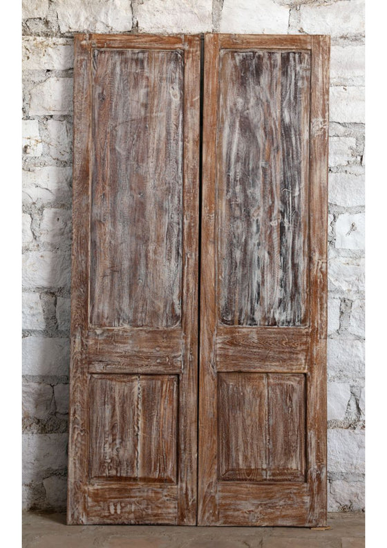 Antique Carved Barn Door Brass Studs Sliding Door Double Doors