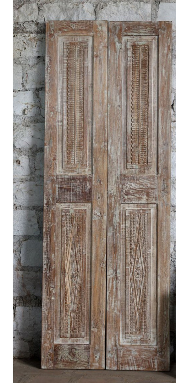 Antique Carved Double Barn Door Rustic Farmhouse Sliding Doors