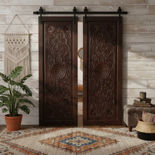  Antique Artistic Barn Door Lotus Carved Sliding Door Double Doors