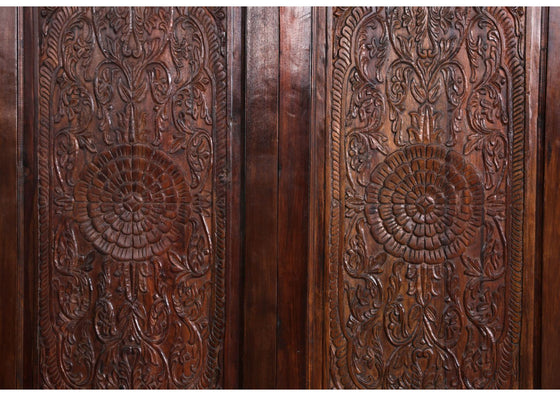 Antique Artistic Barn Door Lotus Carved Sliding Door Double Doors