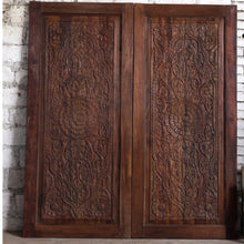  Antique Lotus Carved Barn Door Natural Wood Haritage Revival Sliding Door 