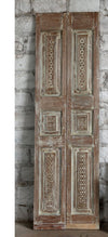 Antique Sliding Door Whitewash Floral Carved Farmhouse Barn Door