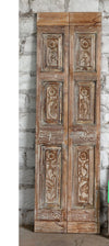 Antique Carved Door 6 Panel Sliding Barn Door Rustic Farmhouse Door 