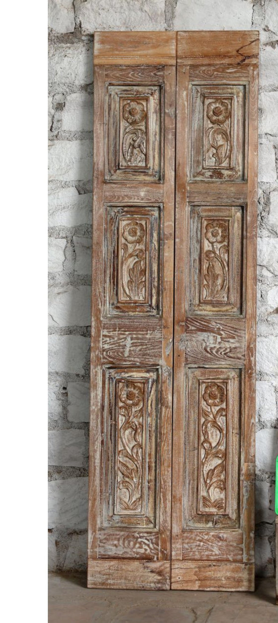 Antique Carved Door 6 Panel Sliding Barn Door Rustic Farmhouse Door 