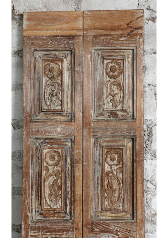 Antique Carved Door 6 Panel Sliding Barn Door Rustic Farmhouse Door 