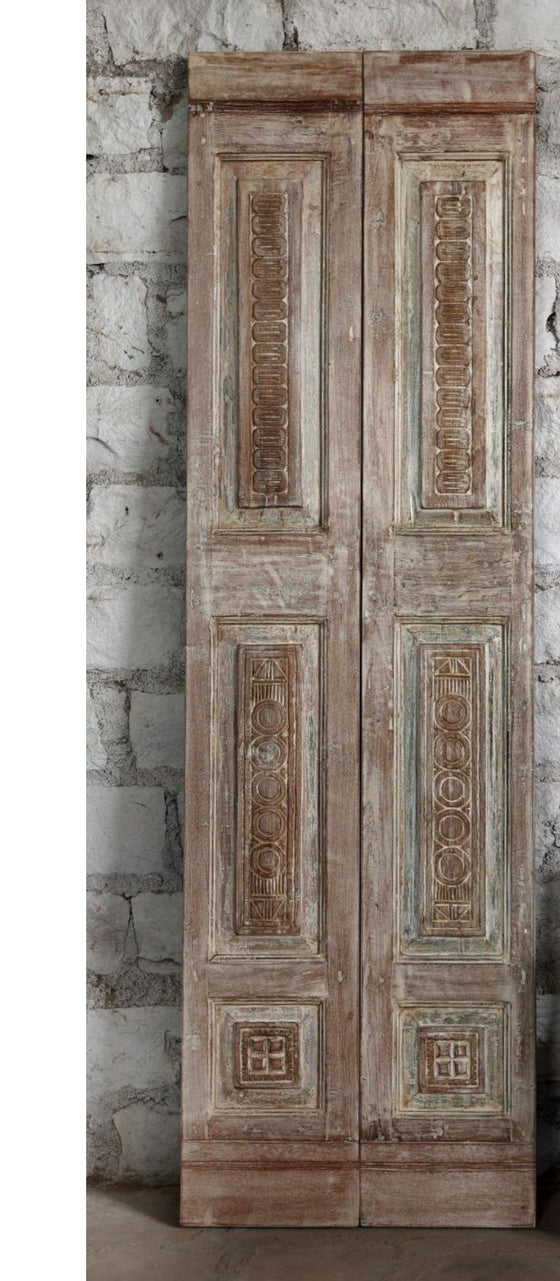 Antique Hand Carved Barn Door Floral Reclaimed Wood Custom Doors 