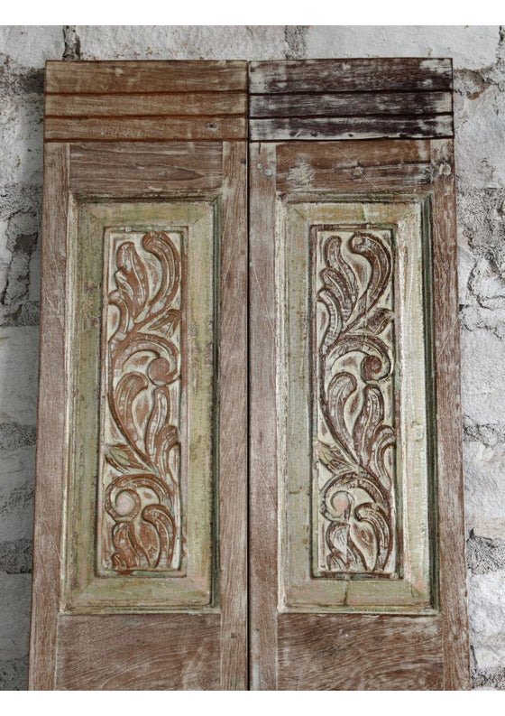 Antique Rustic Barn Door Floral Hand Carved Custom Doors 