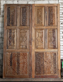  Antique Carved Barn Door Floral Reclaimed Wood Custom Sliding Door 