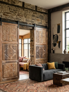 Hand Carved Wooden Doors Floral Rustic Modern Barn Doors 96x36