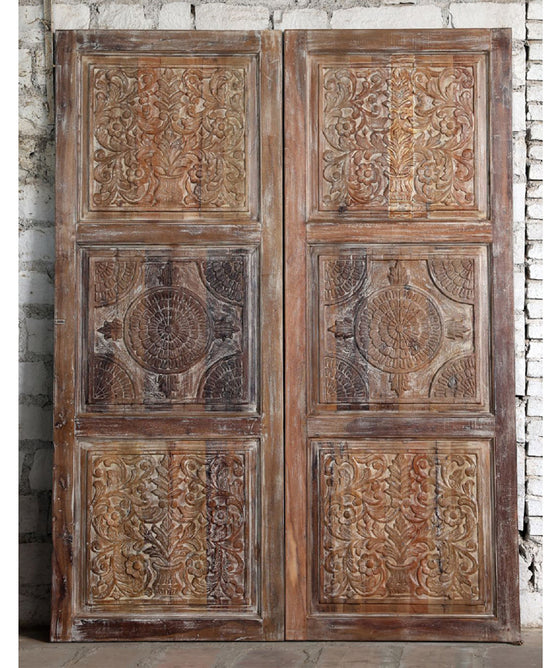 Hand Carved Wooden Doors Floral Rustic Modern Barn Doors