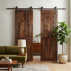 Vintage Modern Floral Carved Doors Solid Wood Barn Doors 96x36