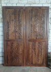 Antique Heritage Revival French Doors Hand Carved Sliding Door 