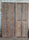 Antique Whitewash Carved Door Original Patina Floral Sliding Barn Doors