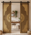 Vintage Brass Cladded Door Unique Carved Sliding Barn Doors