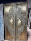 Vintage Brass Cladded Door Unique Carved Sliding Barn Doors 80x48