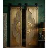 Vintage Brass Cladded Door Unique Carved Sliding Barn Doors