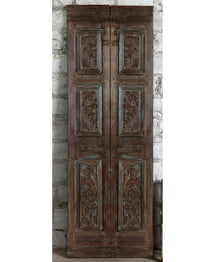  Antique Carved French Doors Floral Hinged or Sliding Barn Doors