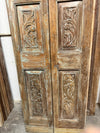 Antique Carved French Doors Floral Hinged or Sliding Barn Doors 80x28