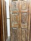 Antique Carved French Doors Floral Hinged or Sliding Barn Doors 80x28