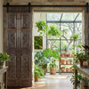 Antique Carved French Doors Floral Hinged or Sliding Barn Doors 