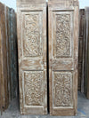 Antique Floral Carved Doors Hinged or Sliding Double Doors 80x39